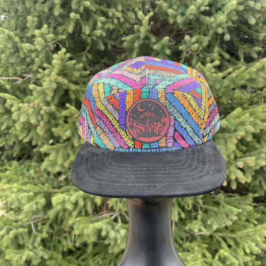 Rainbow Zig Zag - 5 Panel Hat - Long Brim